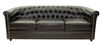 Диван кожаный трехместный черный лофт Karo Black 3S